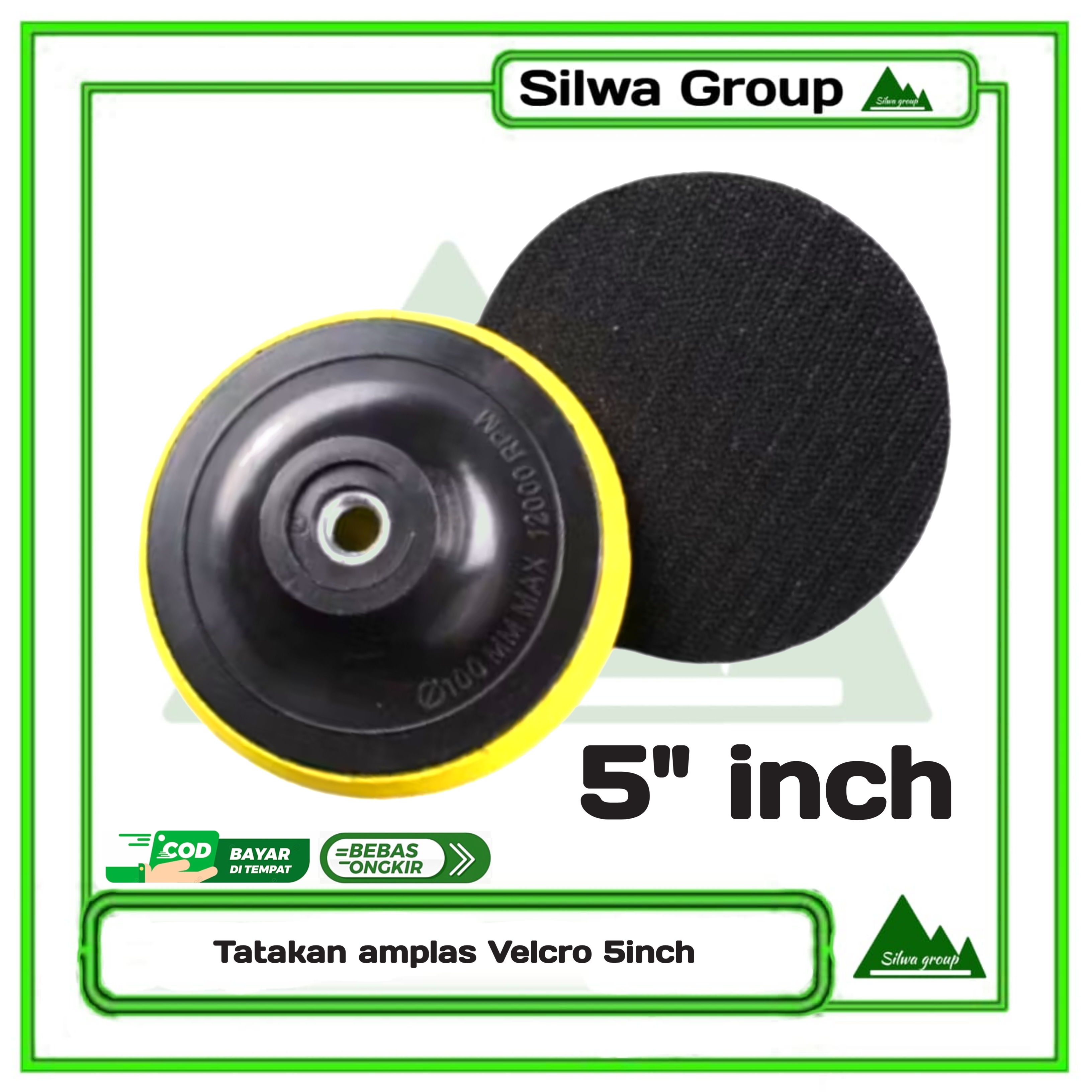 Tatakan amplas bulat 5inch velcro