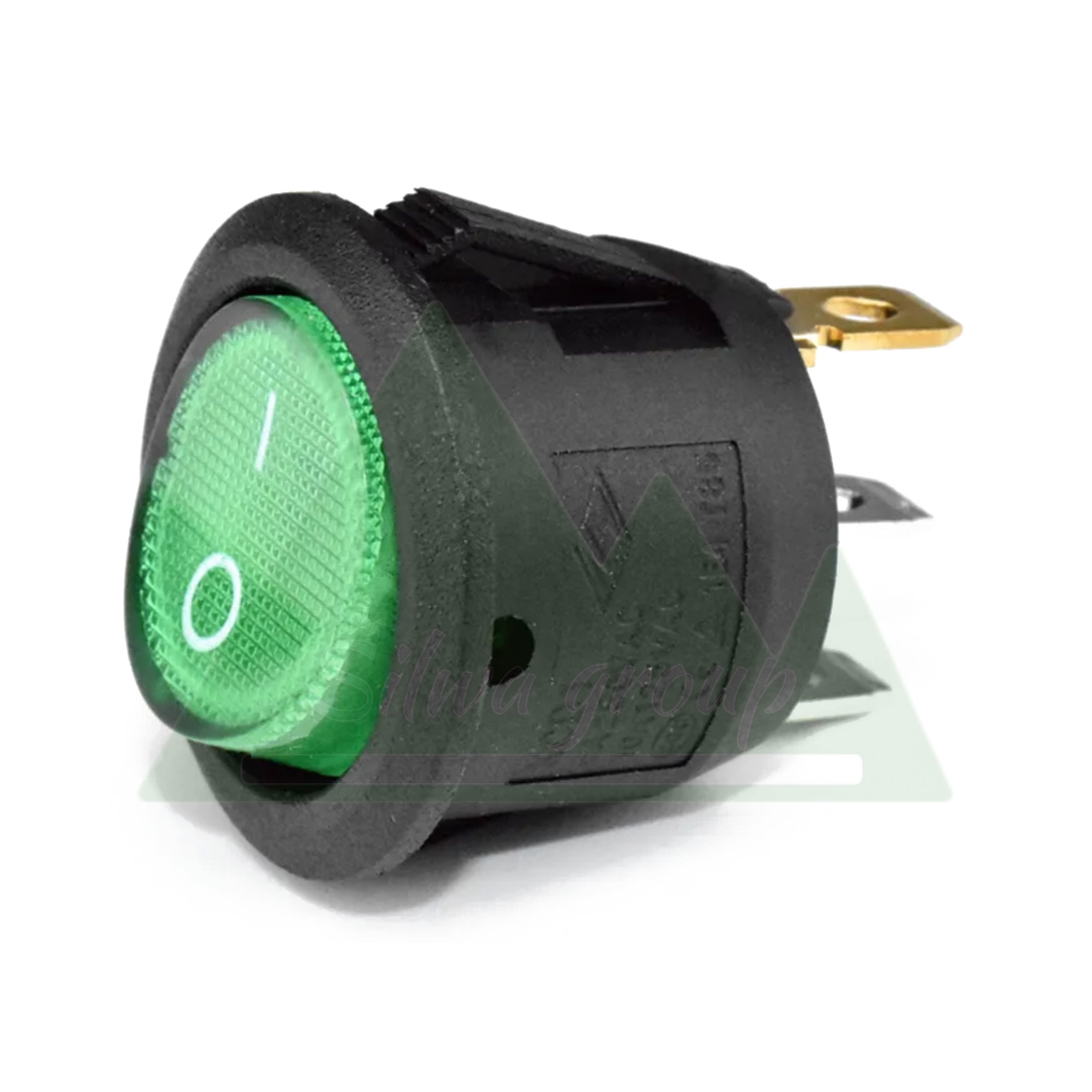 Saklar KCD1 bulat LED 3Pin-Hijau